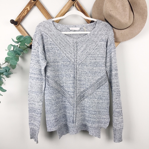 Rebecca Taylor Sweaters - Rebecca Taylor | Gray Linen Cotton Blend Sweater